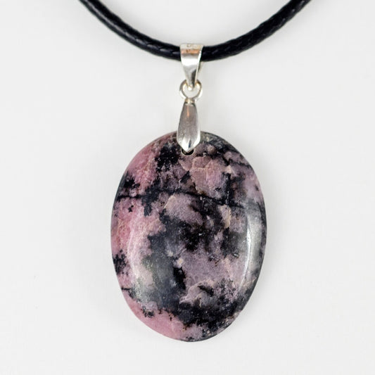 Rhodonite Oval Large Drilled Swivel Pendant