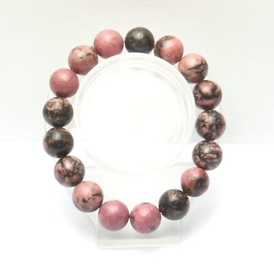 Rhodonite 12mm Round Beaded Bracelets