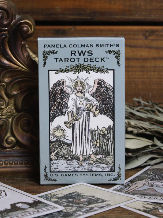 Pamela Colman Smith’s RWS Tarot Deck – a restored 1909 classic featuring Smith’s original illustrations in a soft color palette.
