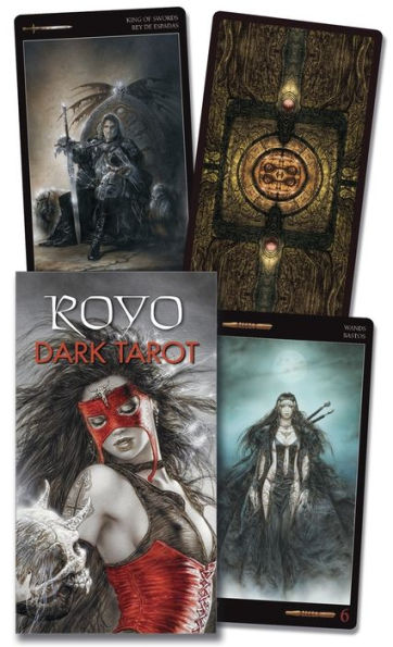 Royo Dark Tarot by Luis Royo – dark fantasy tarot deck with striking, detailed artwork by the renowned illustrator.
