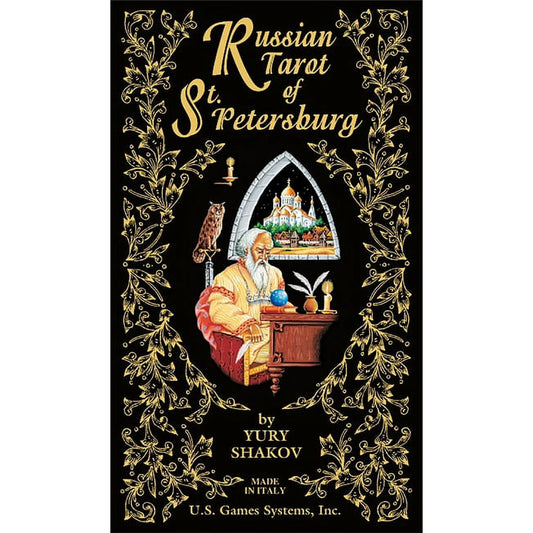 Russian Tarot of St. Petersburg by Yury Shakov – a richly detailed tarot deck inspired by Russian art and folklore.
