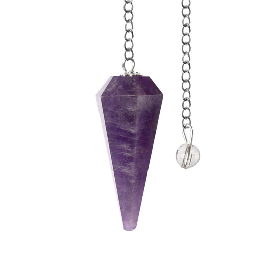 Amethyst Faceted Pendulum with Chain