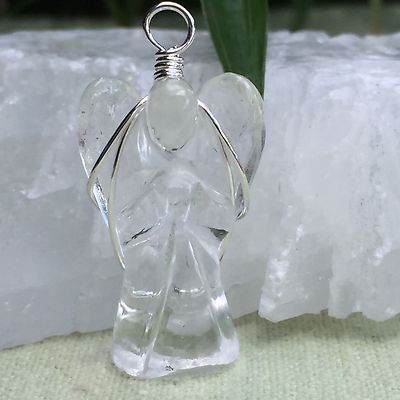 Clear Quartz Angel Wire Wrapped Pendant