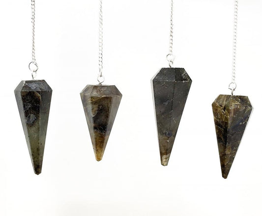 Labradorite 6 Faceted Pendulum With Chain