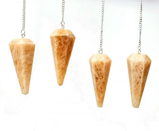 Moonstone 6 Faceted Pendulum With Chain