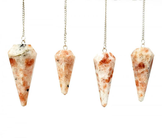 Sunstone 6 Faceted Pendulum With Chain