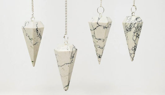 Howlite 6 Faceted Pendulum With Chain