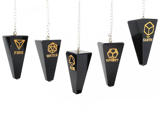 Black Agate Five Elements Pendulum
