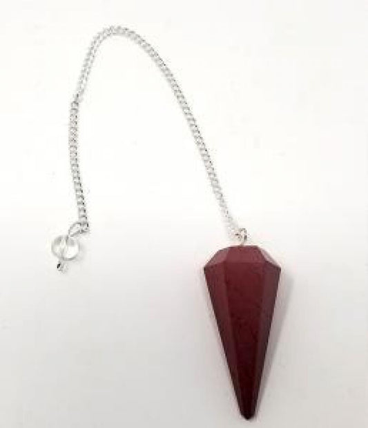Mookite Jasper 6 Faceted Pendulum With Chain