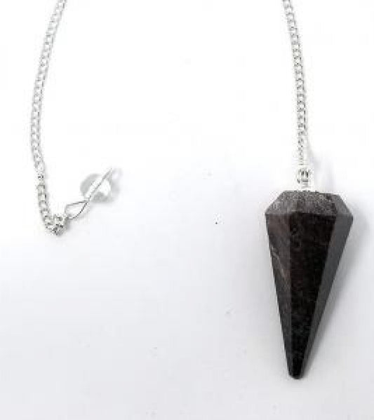 Garnet 6 Faceted Pendulum With Chain