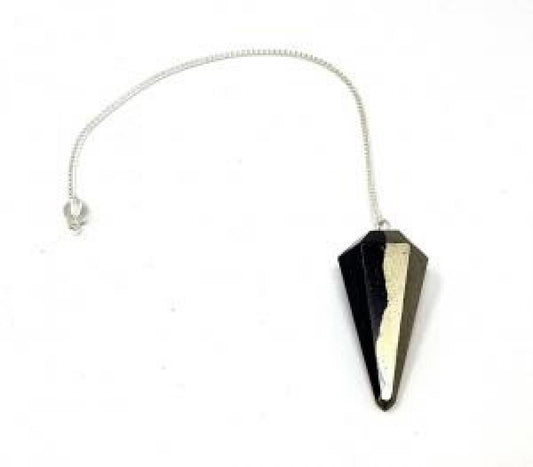 Pyrite 6 Faceted Pendulum With Chain