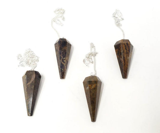 Nellite Honey Stone 6 Faceted Pendulum With Chain
