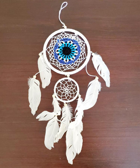 4.5" Evil Eye Cotton Web Hanging Dream Catcher (DC101) 16"L