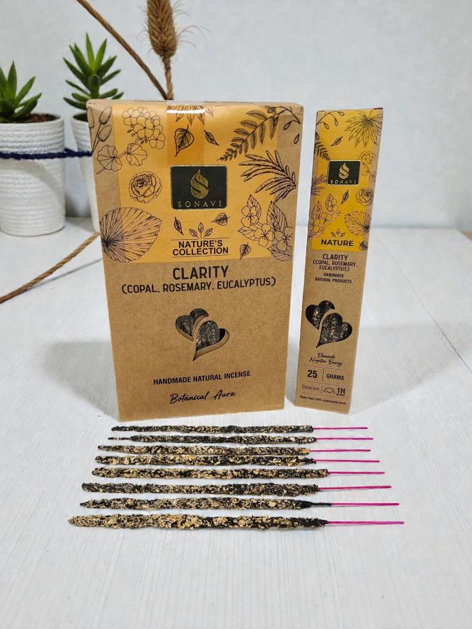 Clarity Incense Sticks - Copal, Rosemary & Eucalyptus - 25 grams - SONAVI – Nature’s Collection: