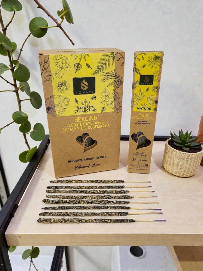 Healing Incense Sticks - Cedar, Bay Leaves, Eucalyptus & Rosemary - 25 grams - SONAVI – Nature’s Collection: