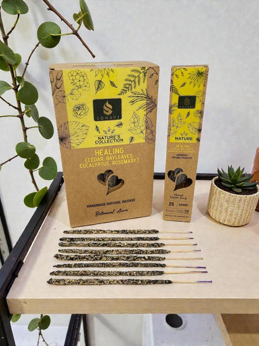 Healing Incense Sticks - Cedar, Bay Leaves, Eucalyptus & Rosemary - 25 grams - SONAVI – Nature’s Collection: