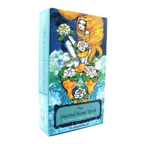 Sacred Rose Tarot by Johanna Gargiulo-Sherman – 78-card deck featuring stained glass-inspired artwork with Kabbalistic and nature symbolism.
