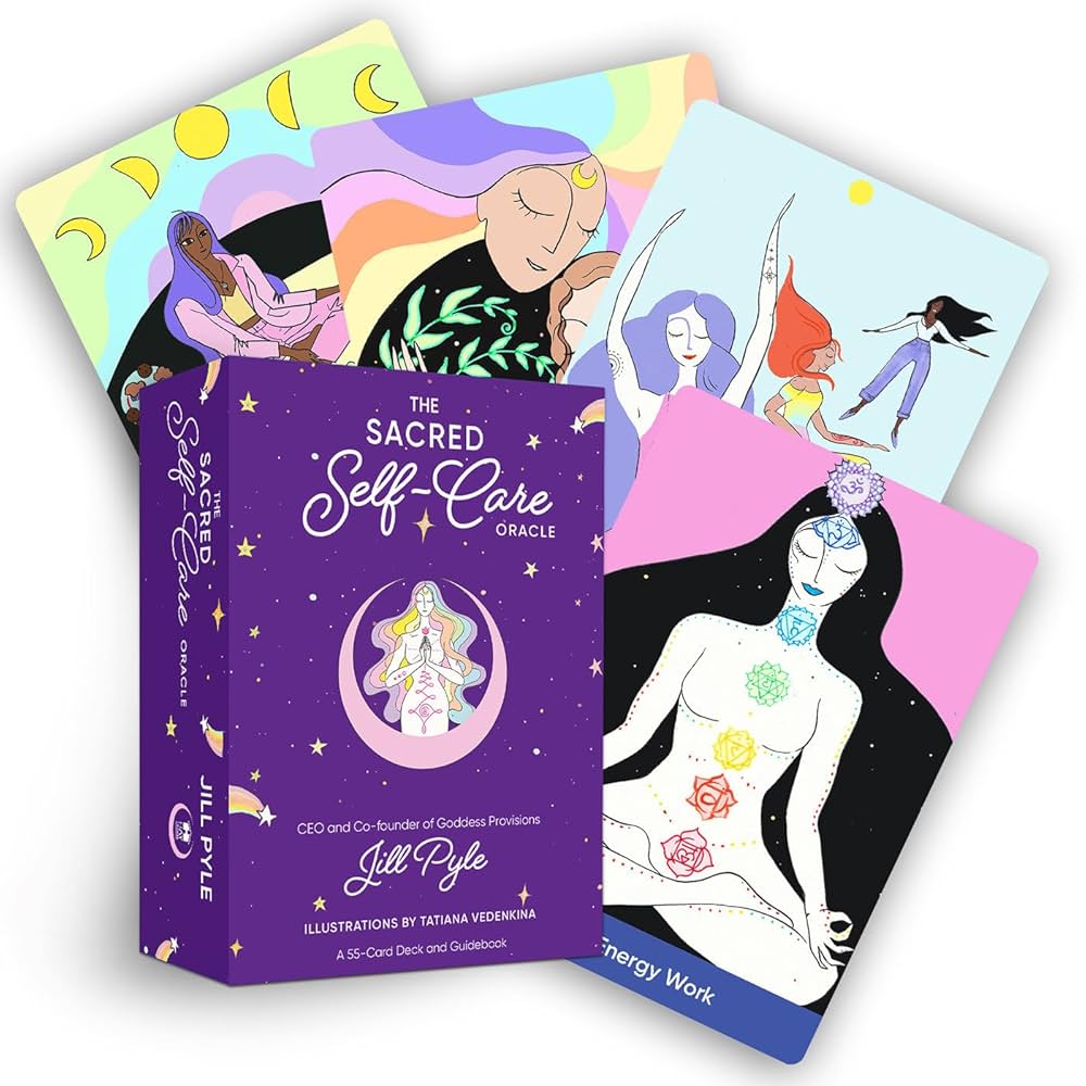 The Sacred Self-Care Oracle by Jill Pyle – a vibrant 55-card deck to nurture your well-being and spiritual practice.
