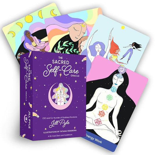 The Sacred Self-Care Oracle by Jill Pyle – a vibrant 55-card deck to nurture your well-being and spiritual practice.
