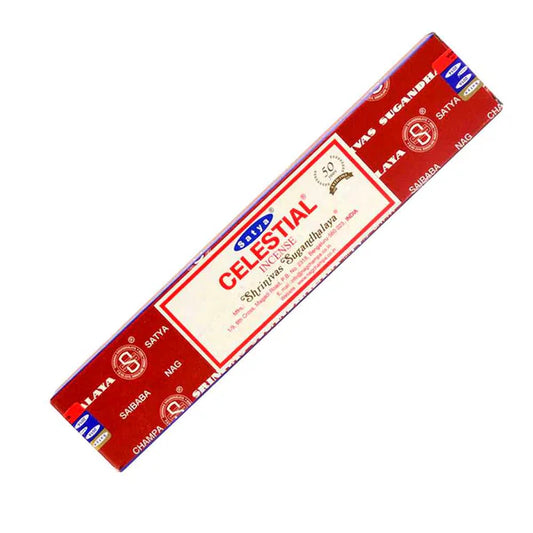 Satya Celestial Bliss Hand Rolled Incense Sticks – soothing, ethereal fragrance for peace, harmony, and spiritual upliftment.
