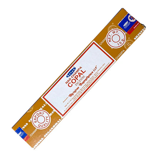 Satya Copal Hand Rolled Incense Sticks – warm, resinous scent for purification, grounding, and sacred rituals.
