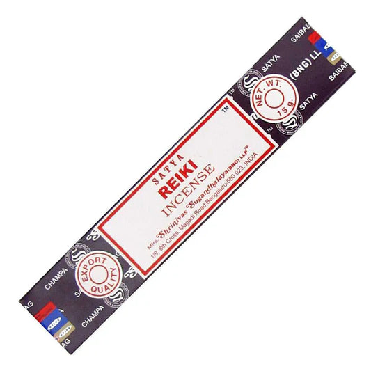 Satya Hand Rolled Reiki Incense Sticks – soothing incense to enhance energy healing, meditation, and spiritual focus.
