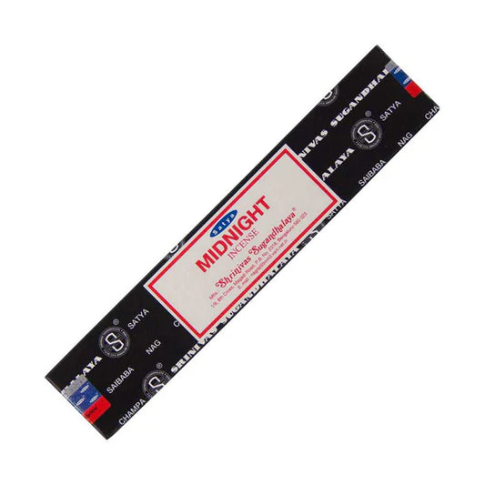 Satya Midnight Bloom Hand Rolled Incense Sticks – rich floral aroma for calming evenings, meditation, and peaceful relaxation.
