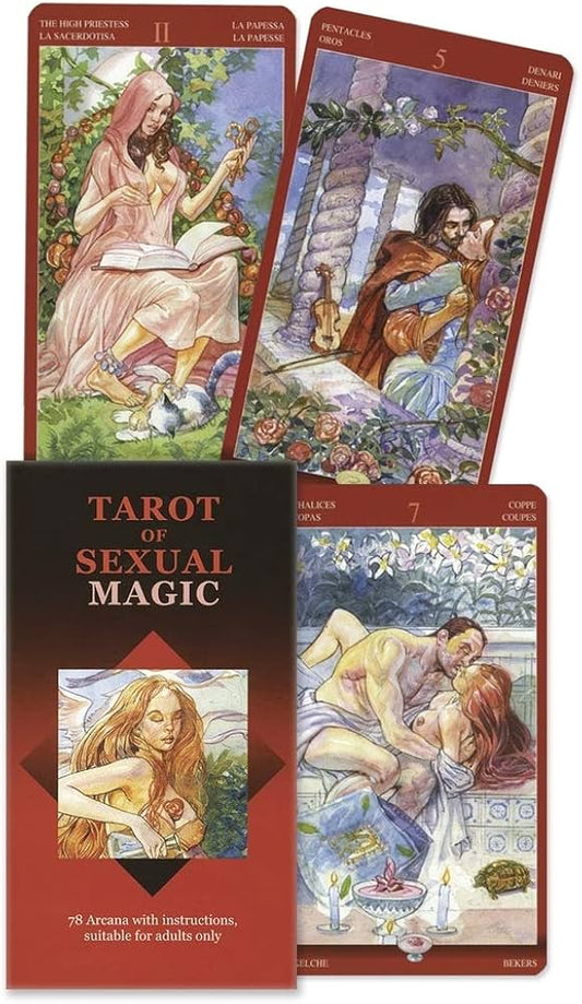 Sexual Magic Tarot by Laura Tuan – an erotic tarot deck exploring passion, desire, and intimate connection through symbolism.
