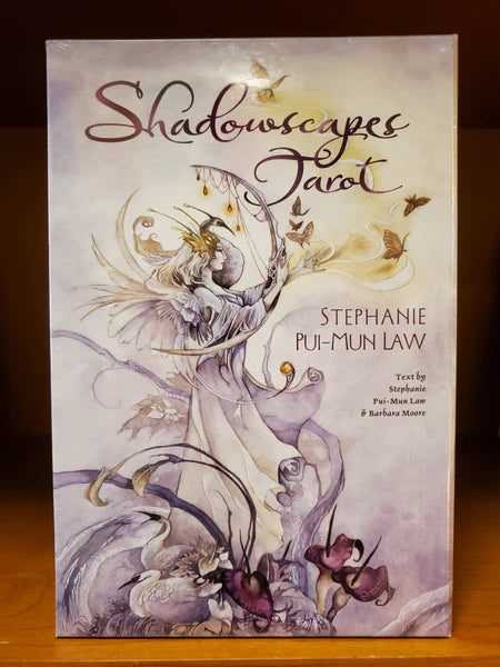 Shadowscapes Tarot by Stephanie Pui-Mun Law & Barbara Moore – ethereal tarot deck featuring intricate watercolor illustrations blending Asian, Celtic, and fantasy themes.
