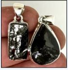 Elite Shungite Raw Assorted Shape Sterling Silver Pendant - Russia