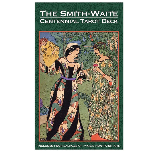 Smith-Waite Centennial Tarot Deck by Pamela Colman Smith – a faithful 1909 reproduction with muted tones and four bonus art cards.
