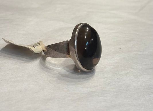 Smoky Quartz Sterling Silver Ring size 7 – grounding crystal jewelry known for protection, detoxification, and calming energy.
