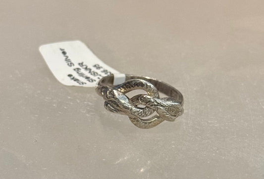 Snake Sterling Silver Ring size 6 – unique serpent-inspired silver jewelry symbolizing transformation and rebirth.
