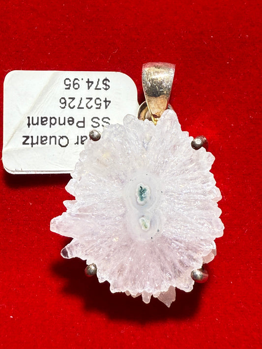 Solar Quartz SS Pendant – radiant crystal jewelry featuring solar quartz known for vitality, energy, and spiritual growth.
