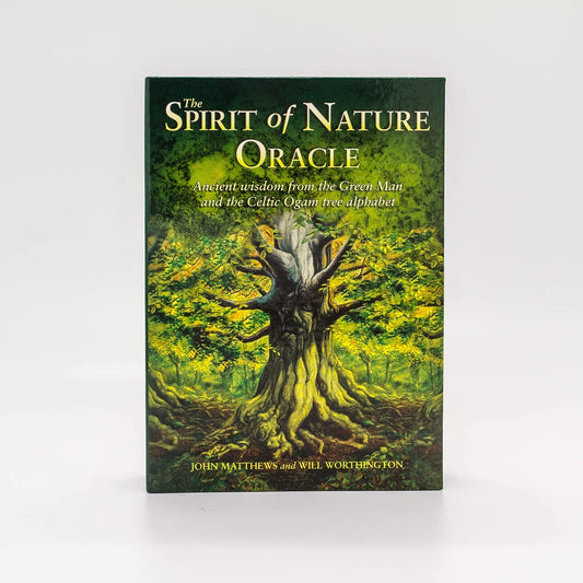 The Spirit of Nature Oracle by John Matthews – a 25-card deck inspired by Celtic tree lore and the Green Man, featuring Will Worthington's artwork.
