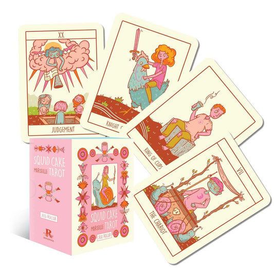 Squid Cake Marseille Tarot by Spardox – a playful and quirky take on the classic Marseille tarot with bold, vibrant art.
