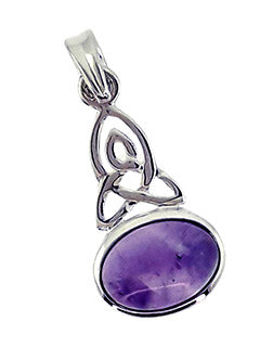 Amethyst Trinity Sterling Silver Pendant