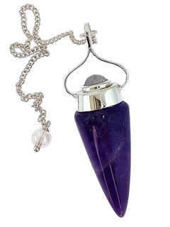 Amethyst with Moonstone Sterling Silver Pendulum