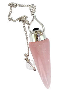 Rose Quartz with Garnet Sterling Silver Pendulum
