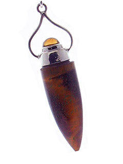 Tiger Eye with Moonstone Stone Sterling Silver Pendulum