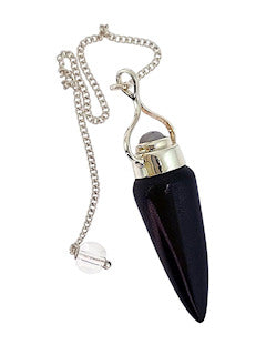 Black Onyx Goddess Sterling Silver Pendulum