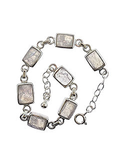 R. Moonstone 5 Stone 925 Sterling Stone Bracelet