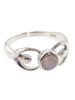 Rainbow Moonstone Sterling Silver Goddess Ring(Size 7)