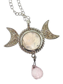 Moonstone Rose Quartz Sterling Silver Necklace