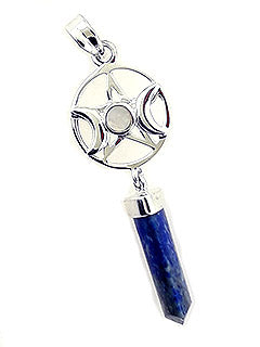 Lapis Lazuli Triple Goddess Sterling Silver Pendant