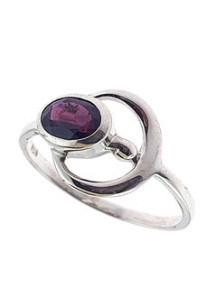 Garnet Faceted Goddess Crystal Ring (Size 7)