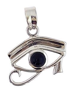 Black Onyx Eye of Horus Sterling Silver Pendant