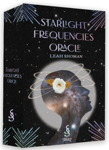 Starlight Frequencies Oracle by Leah Shoman – A 44-card deck featuring cosmic and light-coded imagery, designed to activate spiritual remembrance and facilitate intuitive guidance.
