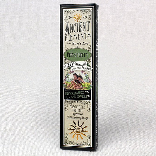 Sun's Eye Ancient Elements Prosperity 20 natural incense sticks - front of box