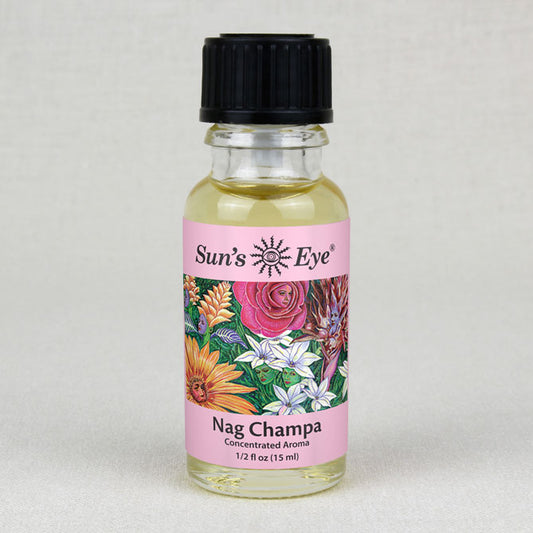 Sun's Eye Nag Champa 1/2 fl oz oil bottle